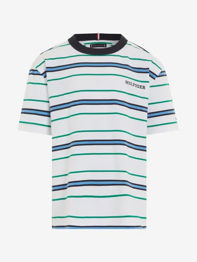 Shop Tommy Hilfiger Boys Monotype Stripes T-shirt In Multicoloured