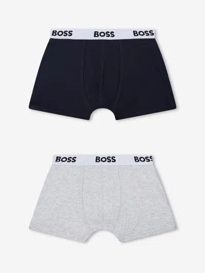 Shop Hugo Boss Boys Boxer Shorts Set In Blue
