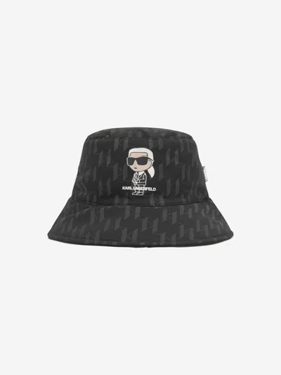 Shop Karl Lagerfeld Girls Bucket Hat In Black