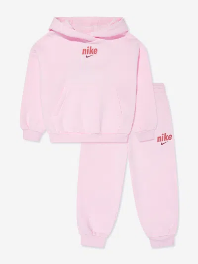 Shop Nike Girls Logo Tracksuit In Pink