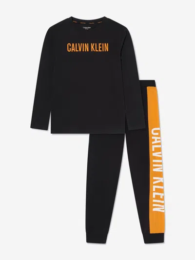 Shop Calvin Klein Underwear Boys Pyjama Set In Black