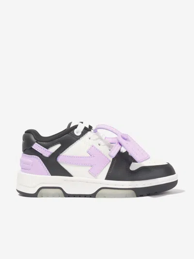Shop Off-white Girls Leather Out Of Office Trainers In Black