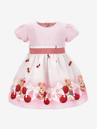 Shop Monnalisa Baby Girls Teddy Bear Dress In Pink