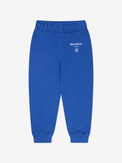Shop Balmain Boys Logo Sweatpants 14 Yrs Blue