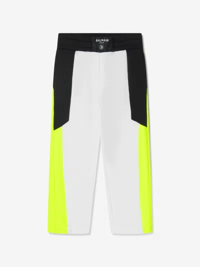 Shop Balmain Boys Colourblock Trousers 6 Yrs White