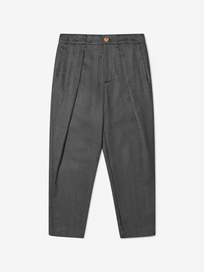 Balmain Boys Suit Trousers In Black