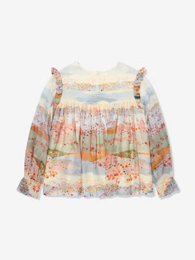 Chloé Girls Ceremony Blouse In Multicoloured