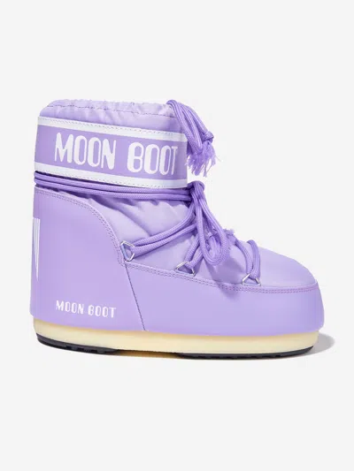 Shop Moon Boot Kids Icon Low Nylon Snow Boots In Purple