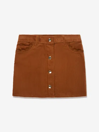 Shop Chloé Girls Corduroy Skirt In Brown