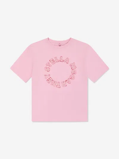 Shop Stella Mccartney Girls Logo Print T-shirt In Pink