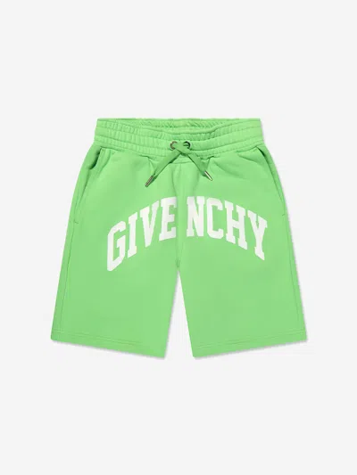 Shop Givenchy Boys Logo Print Shorts In Green