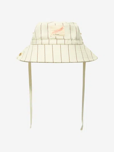 Shop Mini Rodini Kids Feather Hike Hat In Ivory