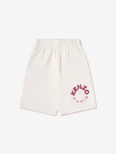 Shop Kenzo Kids Logo Bermuda Shorts In Ivory