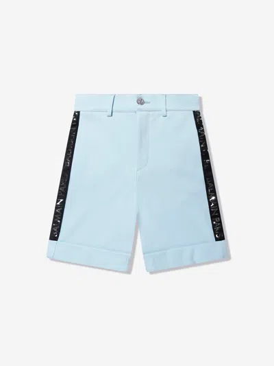 Balmain Logo-tape Chino Shorts In Blue