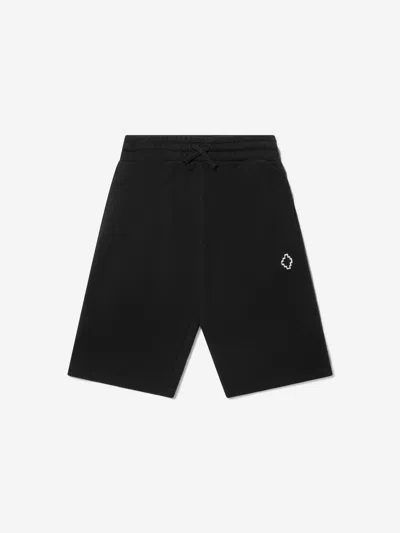Shop Marcelo Burlon County Of Milan Boys Cotton Logo Print Sweat Shorts 6 Yrs Black
