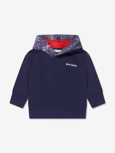 Shop Palm Angels Boys Astro Paisley Hoodie In Blue