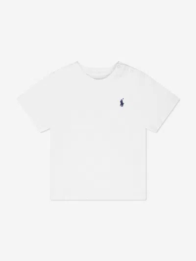 Shop Ralph Lauren Baby Boys Cotton Jersey Logo T-shirt 18 Mths White