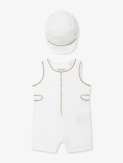 Shop Burberry Baby Salim Gift Set In White