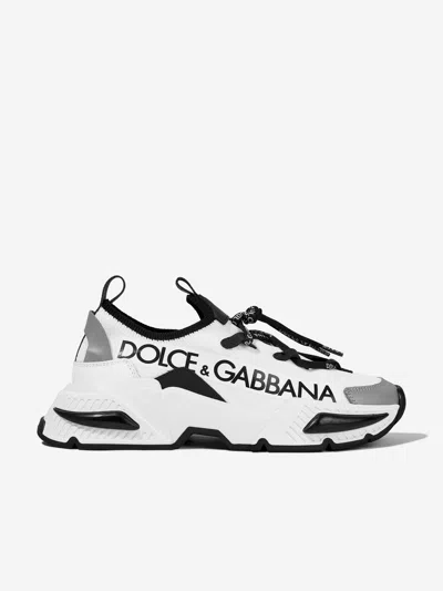 Shop Dolce & Gabbana Boys Space Trainers In White