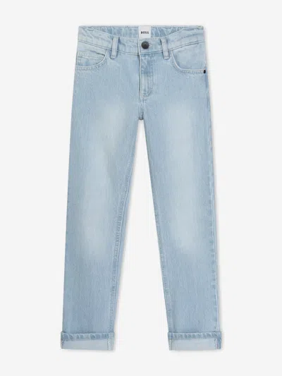 Shop Hugo Boss Boys Slim Fit Jeans In Blue