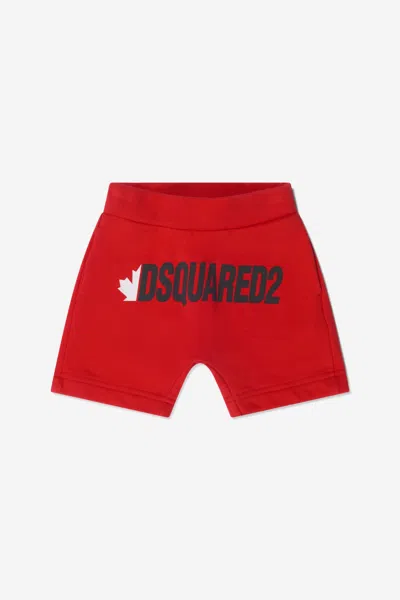Shop Dsquared2 Baby Unisex Cotton Shorts 6 Mths Red