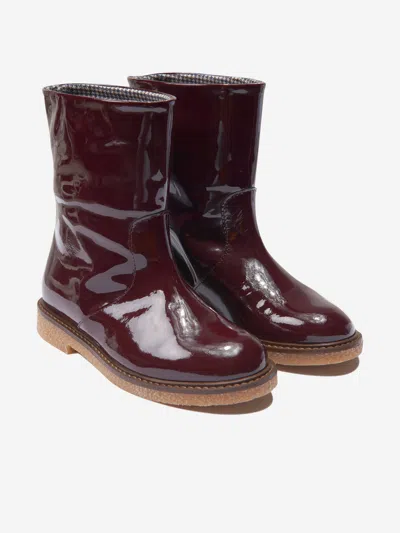 Bonpoint Polished-finish Boots In Brown