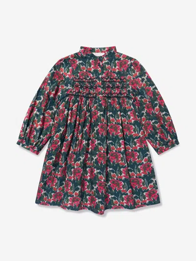 Shop Bonpoint Girls Tamsin Smocked Dress In Multicoloured