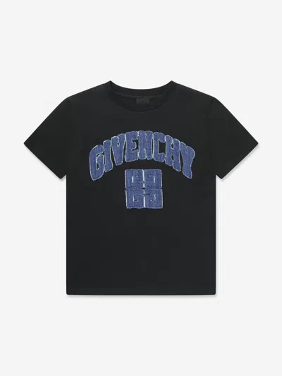 Shop Givenchy Boys Applique Logo T-shirt In Black