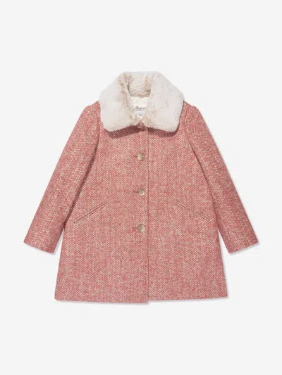 Shop Bonpoint Girls Temaggie Wool Coat In Pink