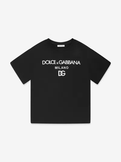 Shop Dolce & Gabbana Boys Logo T-shirt In Black