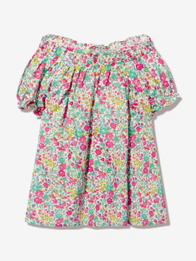 Shop Bonpoint Baby Girls Floral Grace Blouse In Green