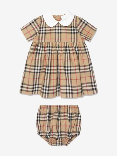Shop Burberry Baby Girls Geraldine Dress In Beige
