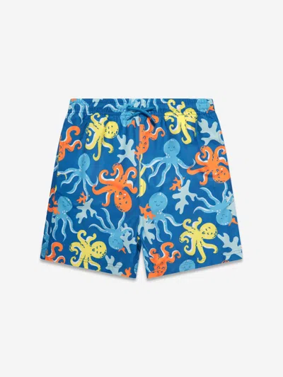 Shop Soli Swim Boys Octopus Swim Shorts (upf50+) In Blue