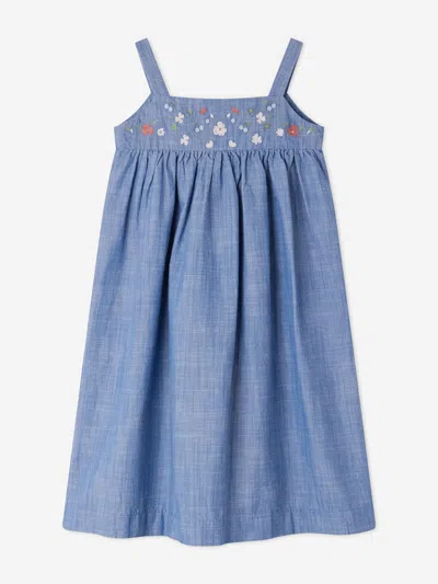 Shop Bonpoint Girls Fedora Pinafore Dress In Blue