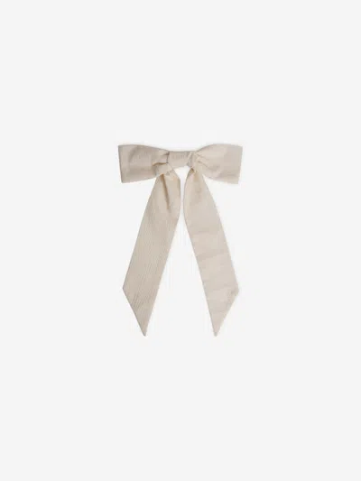 Shop Bonpoint Girls Bow Hair Clip In Ivory
