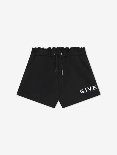Shop Givenchy Girls Logo Print Shorts In Black