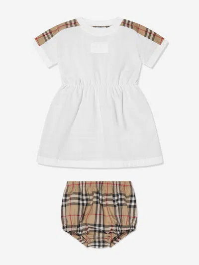 Shop Burberry Baby Girls Lenore Polo Dress In White