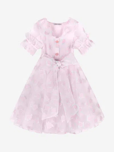 Shop Mama Luma Girls Micro Flowers Princess Dress In Pink