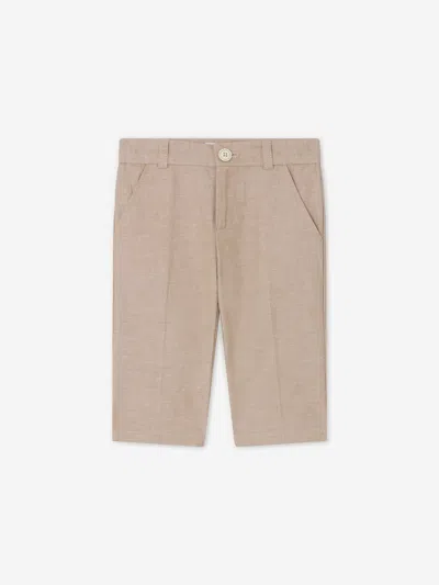 Shop Bonpoint Baby Boys Linen Decibel Suit Trousers In Brown