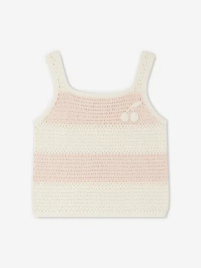 Shop Bonpoint Girls Striped Sleeveless Top In Pink