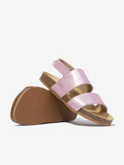 Shop Bonpoint Girls Agostino Leather Sandals In Pink