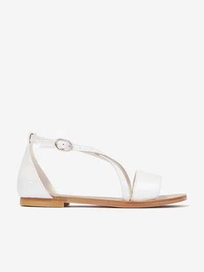 Shop Bonpoint Girls Fia Leather Sandals In Ivory