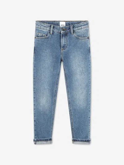 Shop Hugo Boss Boys Slim Fit Jeans In Blue