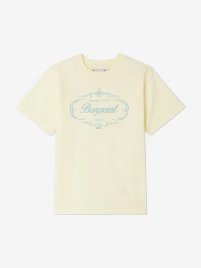 Shop Bonpoint Girls Thida Logo T-shirt In Yellow