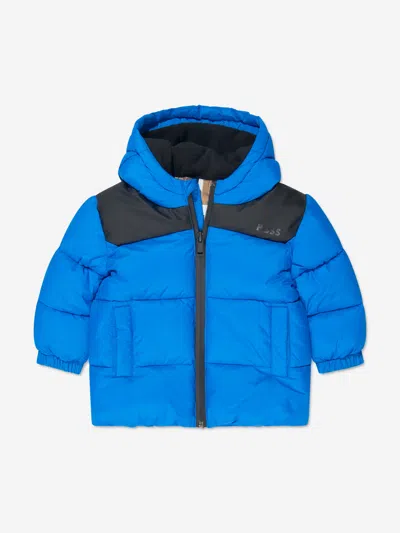 Shop Hugo Boss Baby Boys Puffer Jacket In Blue