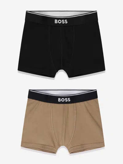 Shop Hugo Boss Boys 2 Pack Boxer Shorts Set In Black