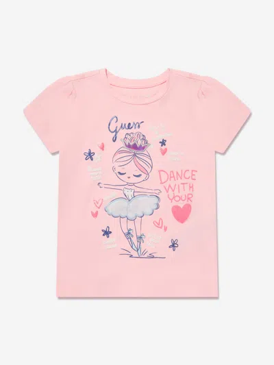 Shop Guess Girls Ballerina T-shirt In Pink