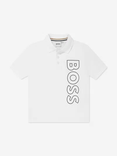 Shop Hugo Boss Boys Logo Polo Shirt In White