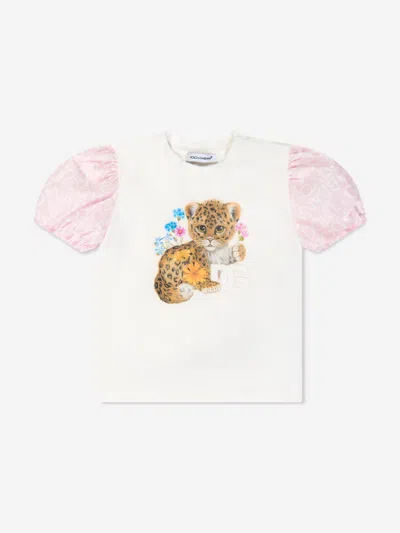 Shop Dolce & Gabbana Baby Girls Leopard Cub T-shirt In Black