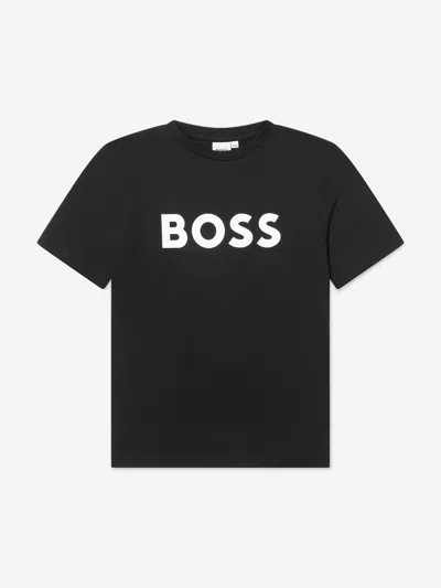 Shop Hugo Boss Boys Logo T-shirt In Black